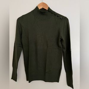 Brand new with tag Ann Taylor Petite Shoulder Button Turtleneck Sweater in Olive